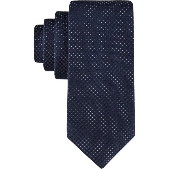 Calvin Klein Men's Classic Navy Blue Solid and Pattern Ties - Picture 1 of 3